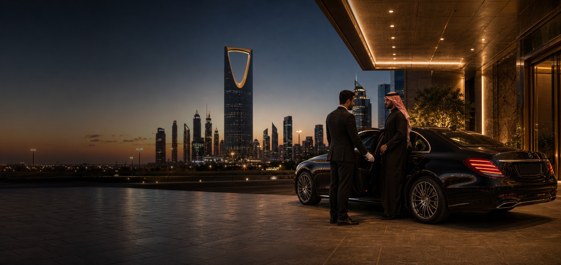 Executive business travel arrival in Riyadh with chauffeur-led premium transport